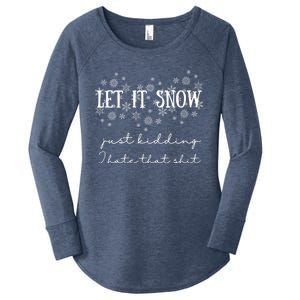 Funny Adult Let It Snow Just Ding Vulgar Sarcastic Funny Gift Women's Perfect Tri Tunic Long Sleeve Shirt