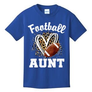 Football Aunt Leopard Heart Gift Kids T-Shirt