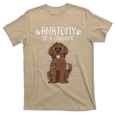 Funny Anatomy Labrador Retriever Chocolate Lab Dog Owner T-Shirt