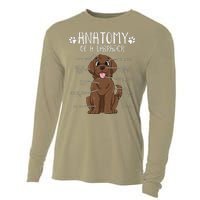 Funny Anatomy Labrador Retriever Chocolate Lab Dog Owner Cooling Performance Long Sleeve Crew