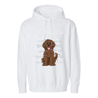 Funny Anatomy Labrador Retriever Chocolate Lab Dog Owner Garment-Dyed Fleece Hoodie