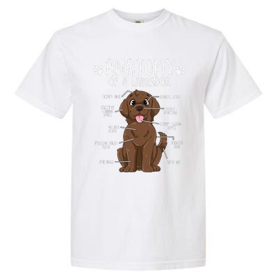 Funny Anatomy Labrador Retriever Chocolate Lab Dog Owner Garment-Dyed Heavyweight T-Shirt