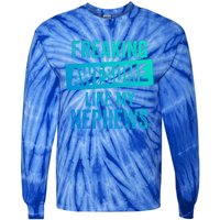 Freaking Awesome Like My Nephews For Aunt Auntie Or Uncle Gift Tie-Dye Long Sleeve Shirt