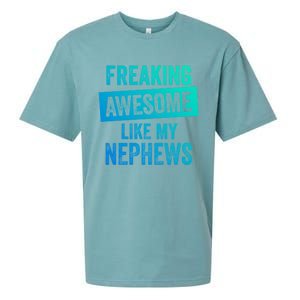 Freaking Awesome Like My Nephews For Aunt Auntie Or Uncle Gift Sueded Cloud Jersey T-Shirt