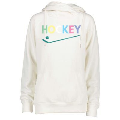 Funny And Love Ice Hockey Gift Cute Gift Womens Funnel Neck Pullover Hood