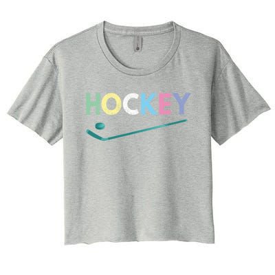 Funny And Love Ice Hockey Gift Cute Gift Women's Crop Top Tee