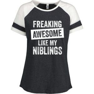 Freaking Awesome Like My Niblings For Aunt Auntie Or Uncle Great Gift Enza Ladies Jersey Colorblock Tee