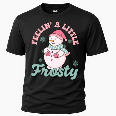 Feelin A Little Frosty Cute Snowman Holiday Performance Shirt