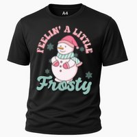 Feelin A Little Frosty Cute Snowman Holiday Cooling Performance Crew T-Shirt