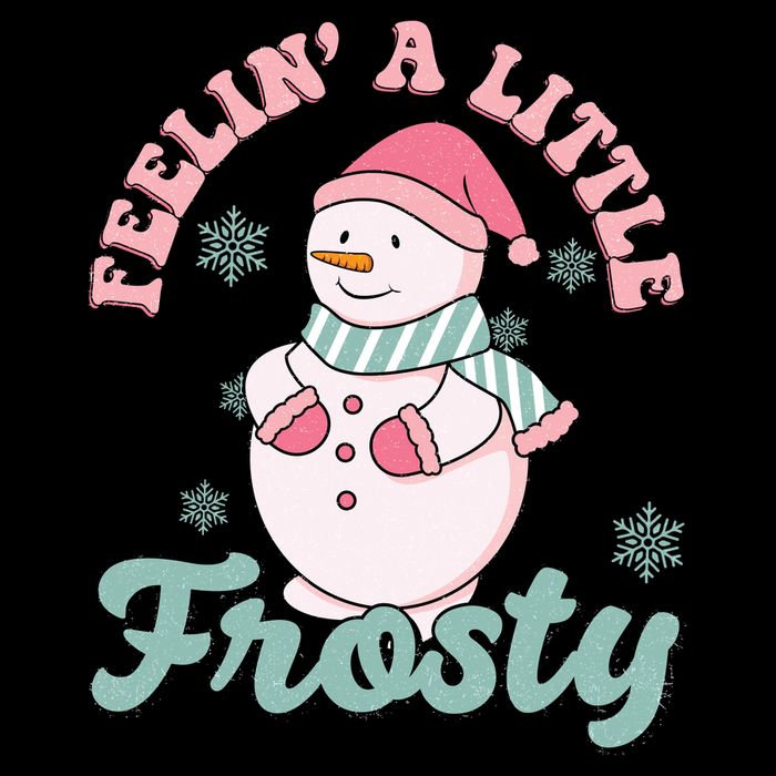 Feelin A Little Frosty Cute Snowman Holiday Cooling Performance Crew T-Shirt