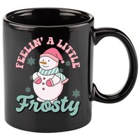 Feelin A Little Frosty Cute Snowman Holiday 11oz C Handle Ceramic Mug