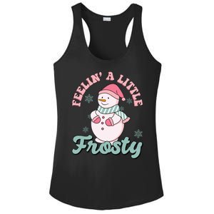 Feelin A Little Frosty Cute Snowman Holiday Ladies PosiCharge Competitor Racerback Tank