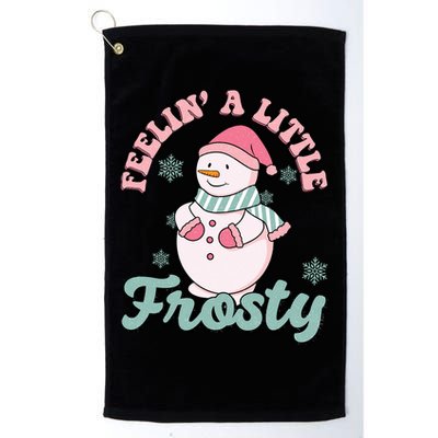 Feelin A Little Frosty Cute Snowman Holiday Golf Towel