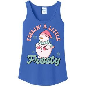 Feelin A Little Frosty Cute Snowman Holiday Ladies Essential Tank