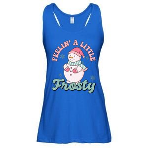 Feelin A Little Frosty Cute Snowman Holiday Ladies Essential Flowy Tank