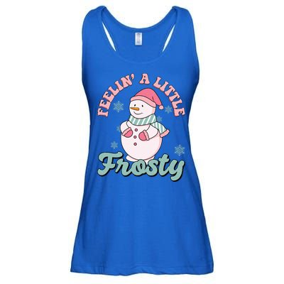 Feelin A Little Frosty Cute Snowman Holiday Ladies Essential Flowy Tank