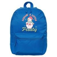 Feelin A Little Frosty Cute Snowman Holiday 16 in Basic Backpack