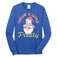 Feelin A Little Frosty Cute Snowman Holiday Tall Long Sleeve T-Shirt