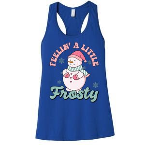 Feelin A Little Frosty Cute Snowman Holiday Women's Racerback Tank