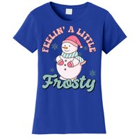 Feelin A Little Frosty Cute Snowman Holiday Women's T-Shirt