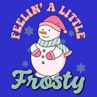 Feelin A Little Frosty Cute Snowman Holiday Women's V-Neck T-Shirt