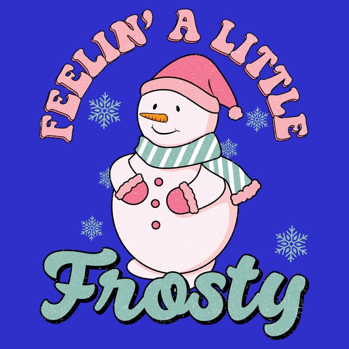 Feelin A Little Frosty Cute Snowman Holiday Women's V-Neck T-Shirt