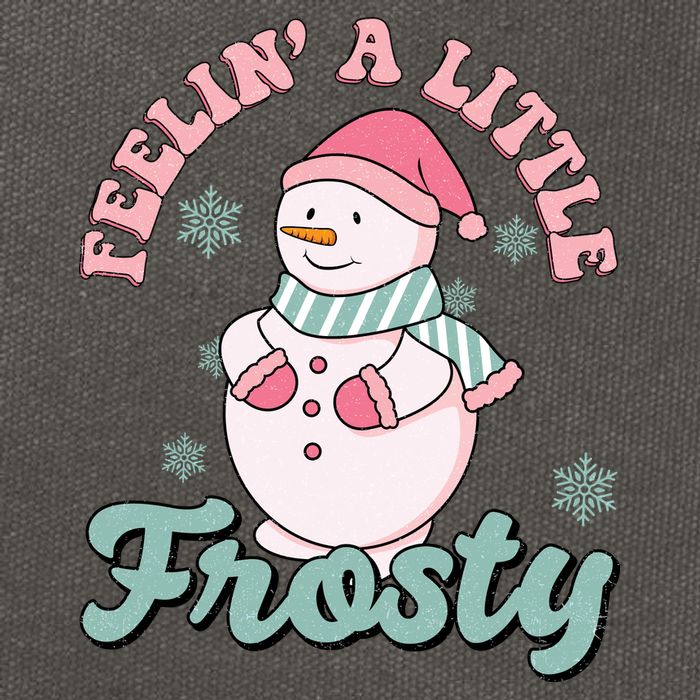 Feelin A Little Frosty Cute Snowman Holiday Cotton Canvas Backpack