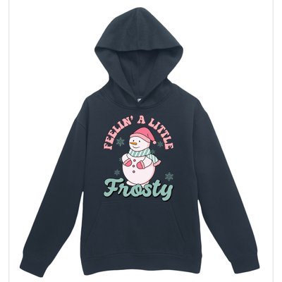 Feelin A Little Frosty Cute Snowman Holiday Urban Pullover Hoodie