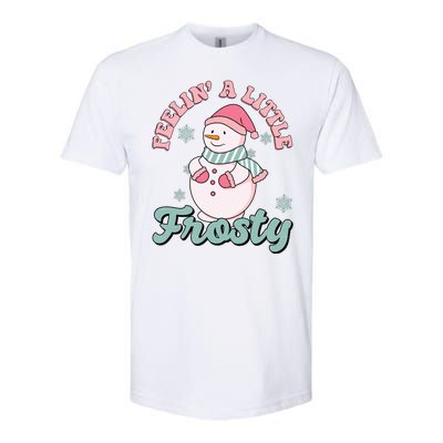 Feelin A Little Frosty Cute Snowman Holiday Softstyle® CVC T-Shirt