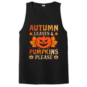 Fall Autumn Leaves & Pumpkin Please Halloween PosiCharge Competitor Tank