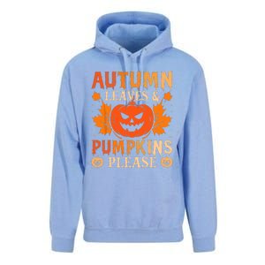 Fall Autumn Leaves & Pumpkin Please Halloween Unisex Surf Hoodie