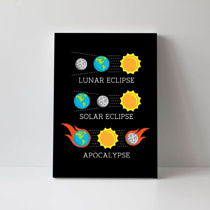 Funny Apocalypse Lunar Solar Eclipse Space Canvas