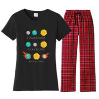 Funny Apocalypse Lunar Solar Eclipse Space Women's Flannel Pajama Set