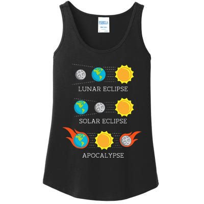 Funny Apocalypse Lunar Solar Eclipse Space Ladies Essential Tank