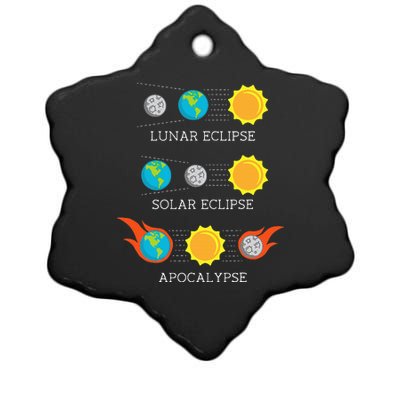 Funny Apocalypse Lunar Solar Eclipse Space Ceramic Star Ornament