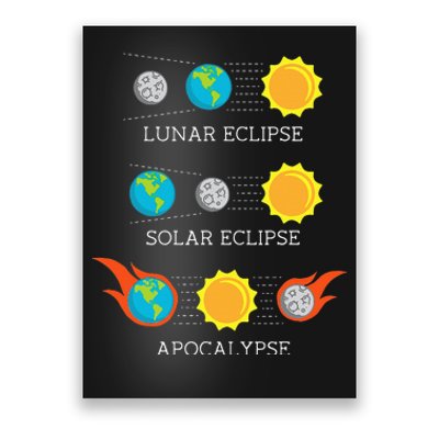 Funny Apocalypse Lunar Solar Eclipse Space Poster