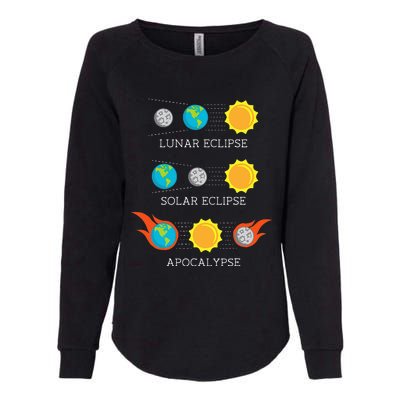 Funny Apocalypse Lunar Solar Eclipse Space Womens California Wash Sweatshirt