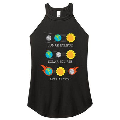 Funny Apocalypse Lunar Solar Eclipse Space Women's Perfect Tri Rocker Tank