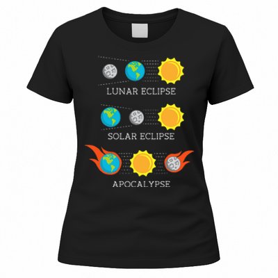 Funny Apocalypse Lunar Solar Eclipse Space Women's T-Shirt