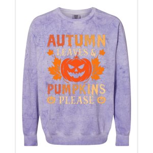 Fall Autumn Leaves Pumpkin Please Halloween Colorblast Crewneck Sweatshirt