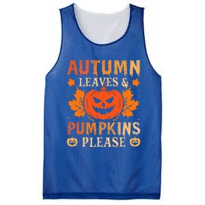 Fall Autumn Leaves Pumpkin Please Halloween Mesh Reversible Basketball Jersey Tank