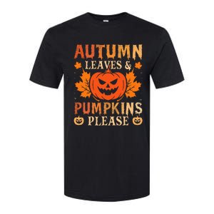 Fall Autumn Leaves Pumpkin Please Halloween Softstyle CVC T-Shirt