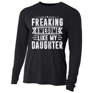 Freaking Awesome Like My Daughter Fathers Day Cooling Performance Long Sleeve Crew