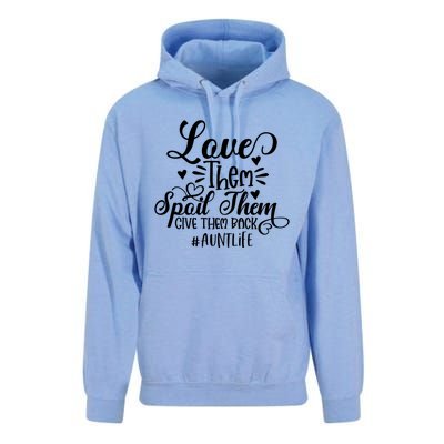 Funny Auntie Life Love Them Spoil Them Give Them Back Gift Unisex Surf Hoodie