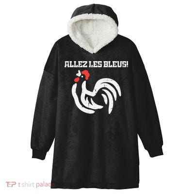 France Allez Les Bleus French Rooster Soccer    Long Sleeve Hooded Wearable Blanket