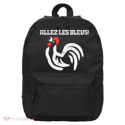 France Allez Les Bleus French Rooster Soccer    Long Sleeve 16 in Basic Backpack
