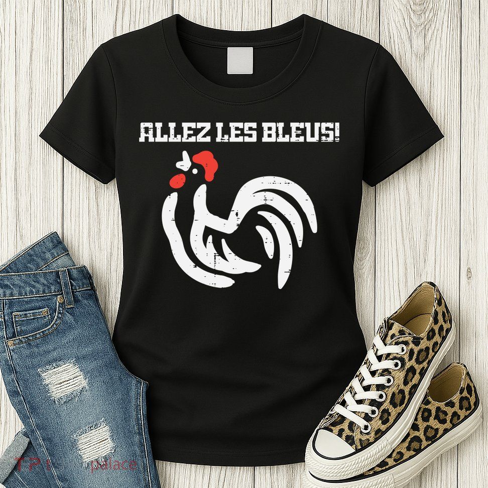 France Allez Les Bleus French Rooster Soccer    Long Sleeve Womens T-Shirt