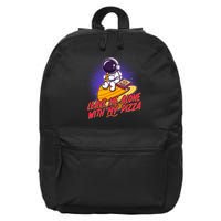 Funny Astronaut Leave Me Alone With My Pizza 16 in Basic Backpack