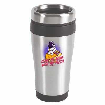 Funny Astronaut Leave Me Alone With My Pizza 16oz Travel Tumbler