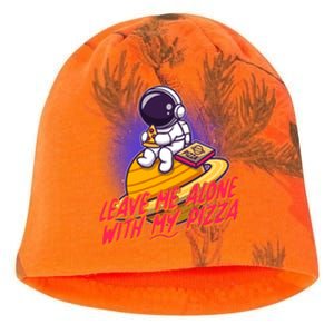 Funny Astronaut Leave Me Alone With My Pizza Kati - Camo Knit Beanie